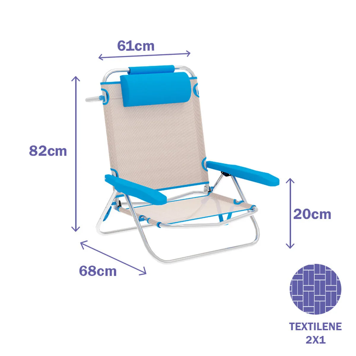 marbueno chaise pliante 5 positions aluminium avec coussin beige bleu plage et piscine 10172 d140003089. La qualité Diaytar : un engagement, une promesse, une satisfaction garantie.