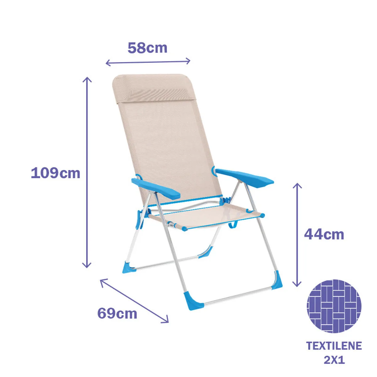marbueno chaise pliante 5 positions aluminium avec coussin beige bleu plage et piscine 69x58x109 cm 10175 d140003382. Diaytar, c'est la garantie de tomber sur ce produit unique qui fera de votre quotidien une expérience extraordinaire
