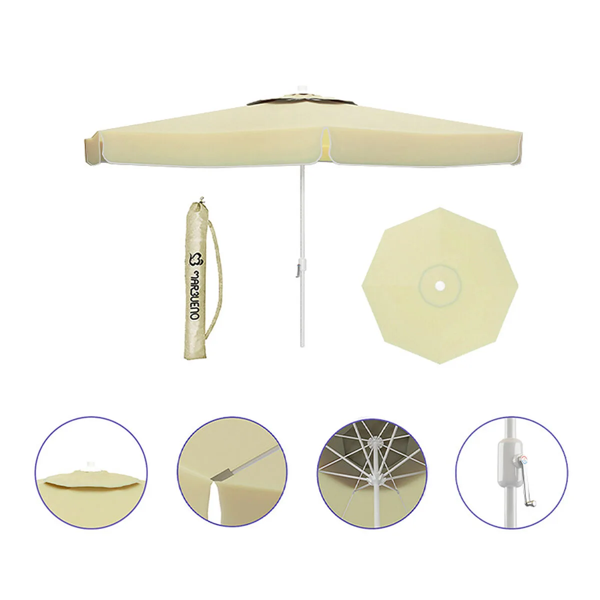 marbueno parasol aluminium 8 barres d270 cm polyester blanc jardin piscine et terrasse 10182 d140003448. Diaytar s'engage : derrière chaque produit se cache une promesse de qualité, de durabilité et de satisfaction.
