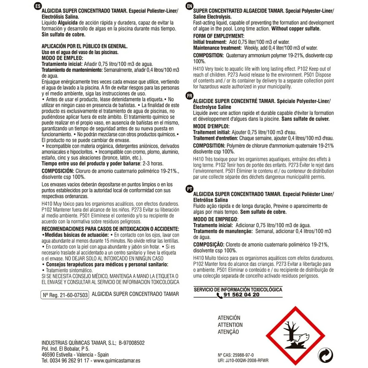 Algaecide edm 81715 5 l s790928880. Diaytar s'adapte à vos besoins avec une gamme complète et variée.
