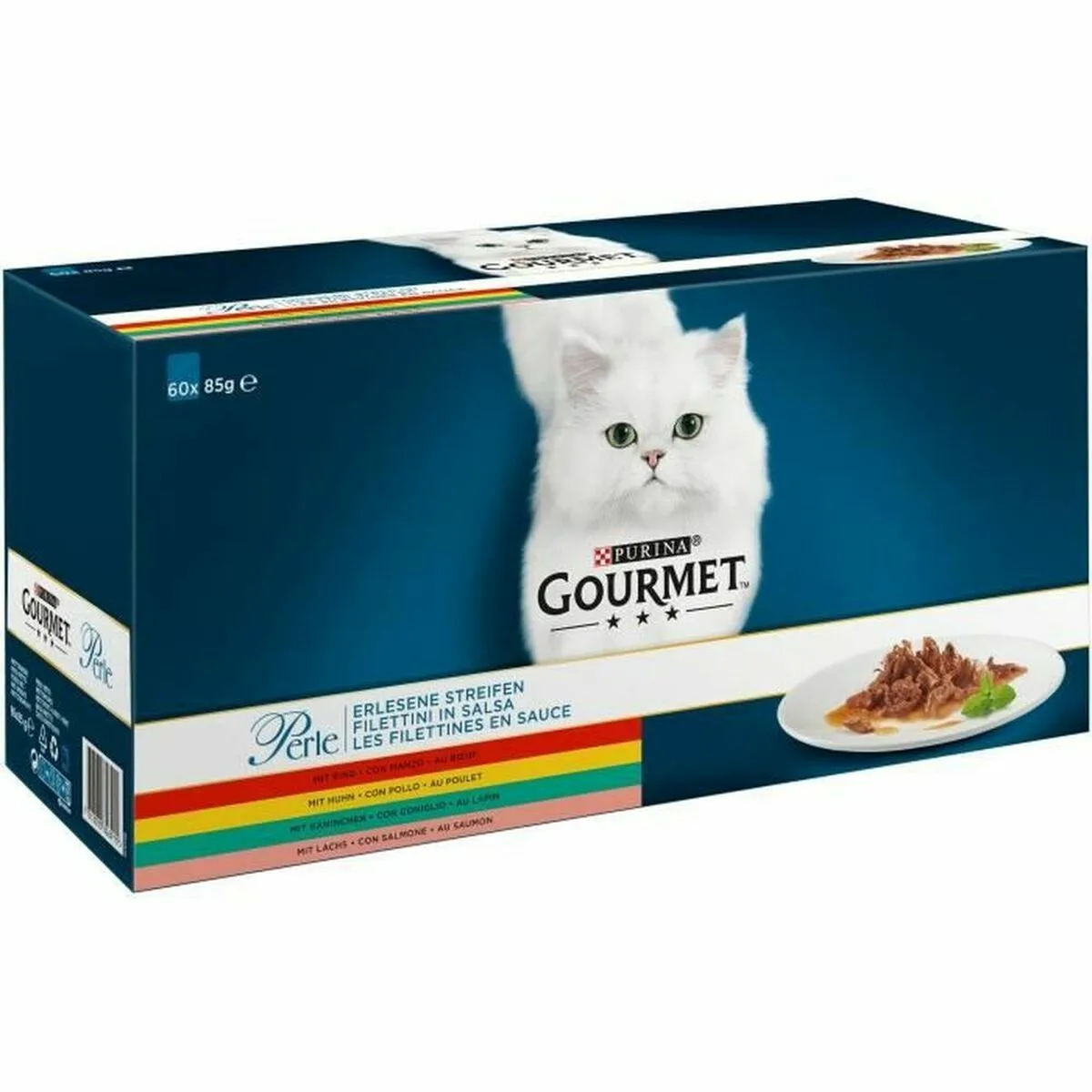 Aliments pour chat gourmet perle mix poulet saumon poisson veau lapin 60 x 85 g s911100041. L'excellence à portée de clic avec la boutique en ligne Diaytar.