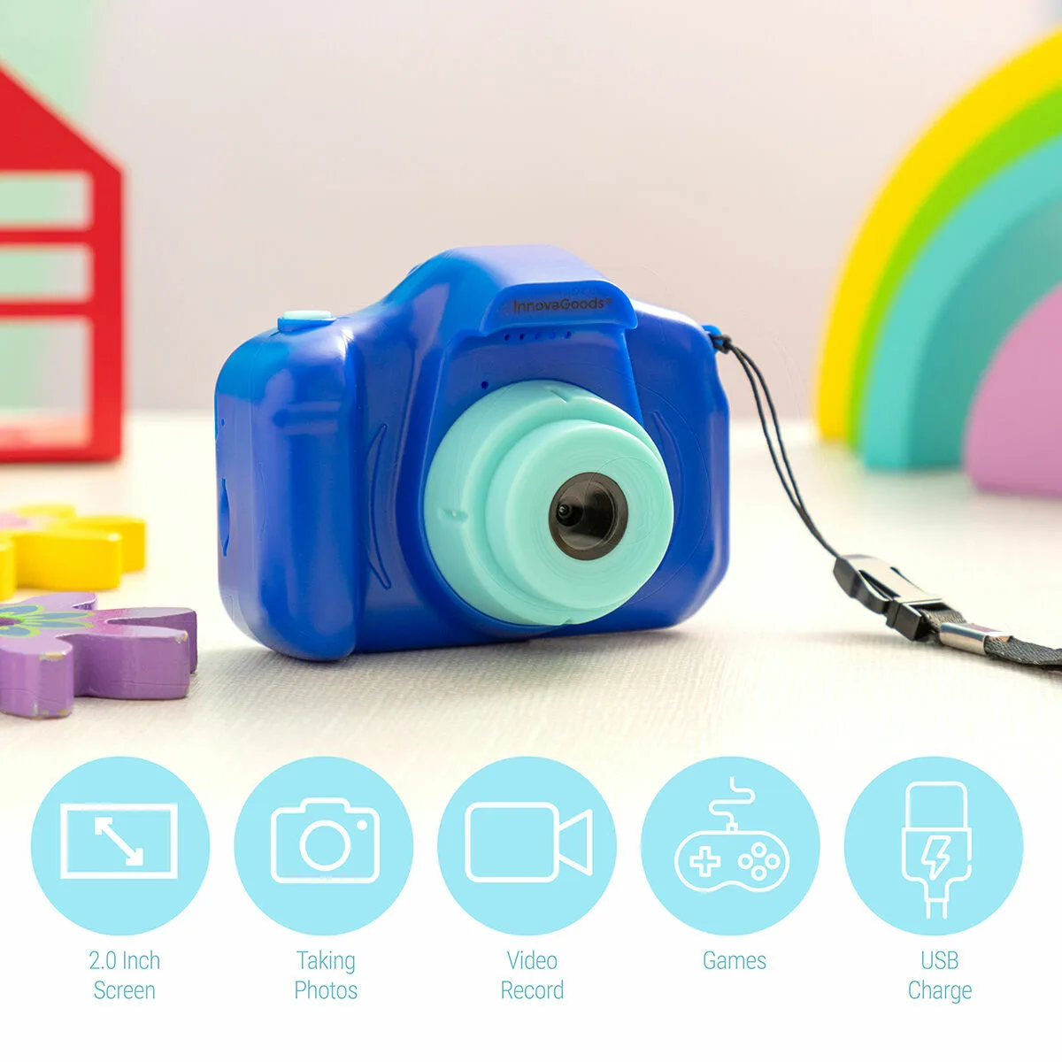 Appareil photo numerique rechargeable pour enfants avec jeux kiddak innovagoods v010388756. Diaytar : Votre portail vers un monde de produits où la frontière entre l'essentiel et le superflu devient délicieusement floue