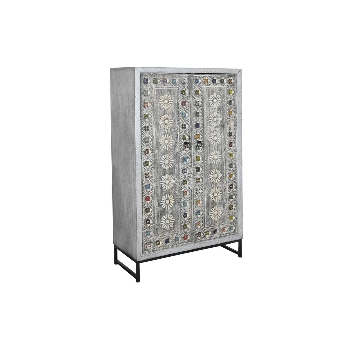 Armoire dkd home decor gris blanc bois de manguier 90 x 38 x 150 cm s304041516. Diaytar anticipe les tendances pour vous offrir le meilleur de la mode.