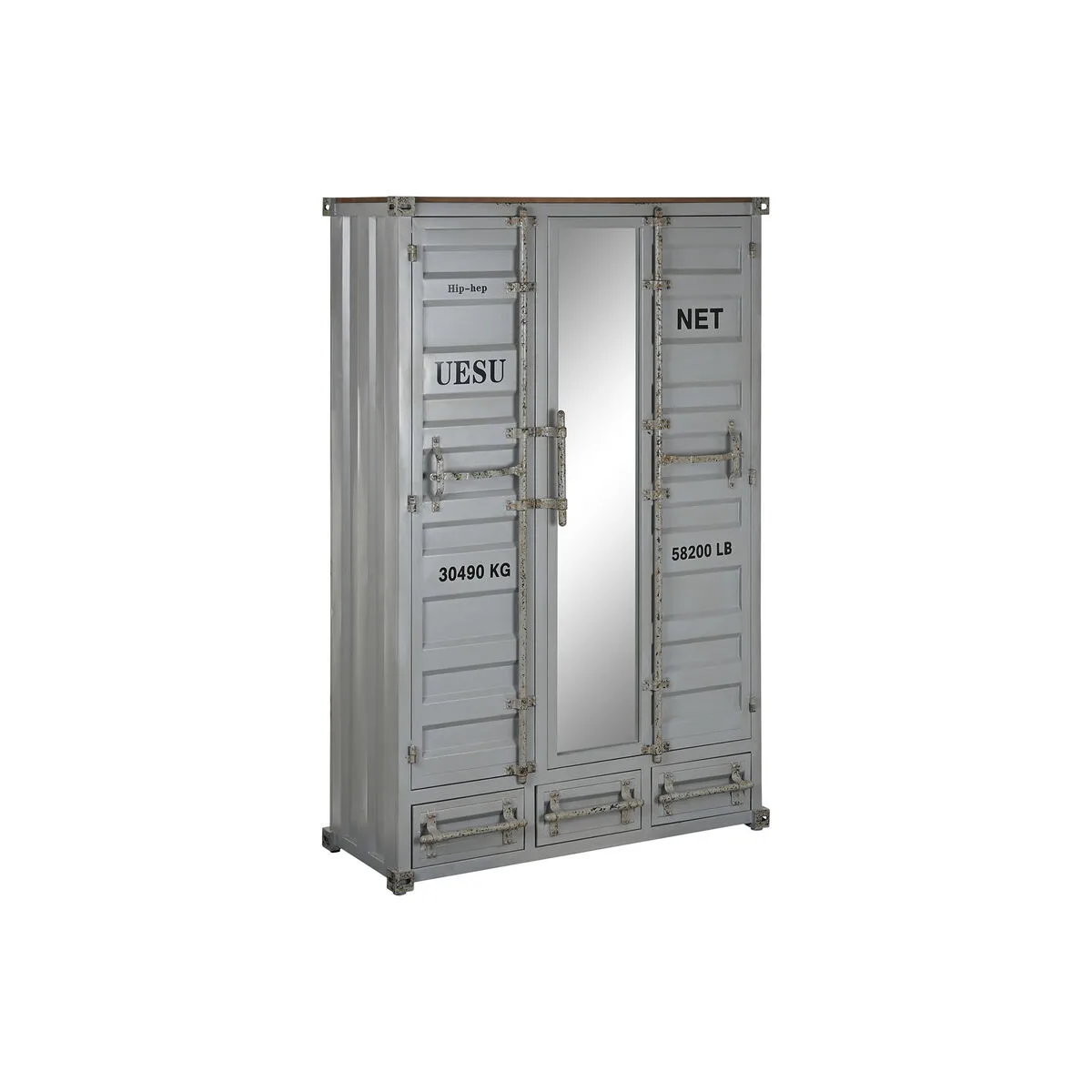 Armoire home esprit container bleu ciel metal 112 x 46 x 174 cm s305936497. Bienvenue dans l'ère du shopping conscient. Diaytar privilégie des produits avec une éthique et un impact positif.