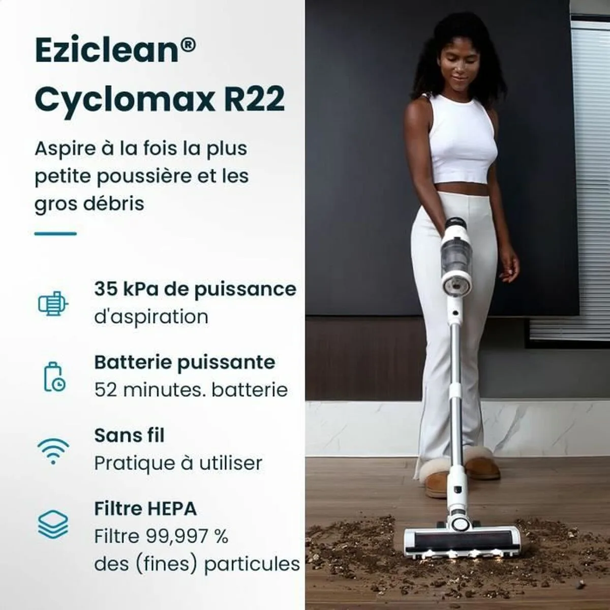 Aspirateur balai eziclean 500 w 150 w s7101349636. Nous sélectionnons pour Diaytar des produits qui ont une histoire, une âme, et qui sauront trouver une place dans la vôtre.