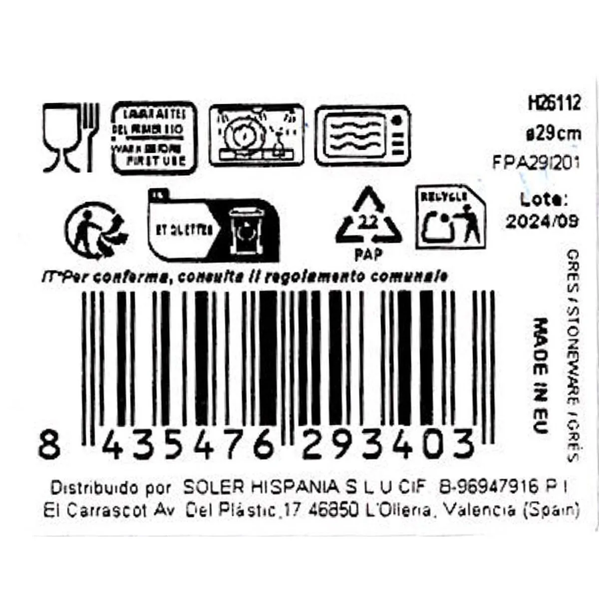 Assiette a pates la mediterranea grecia o 29 cm 6 unites s223746177. Diaytar Home : Créez l'atmosphère parfaite dans chaque pièce de votre maison.