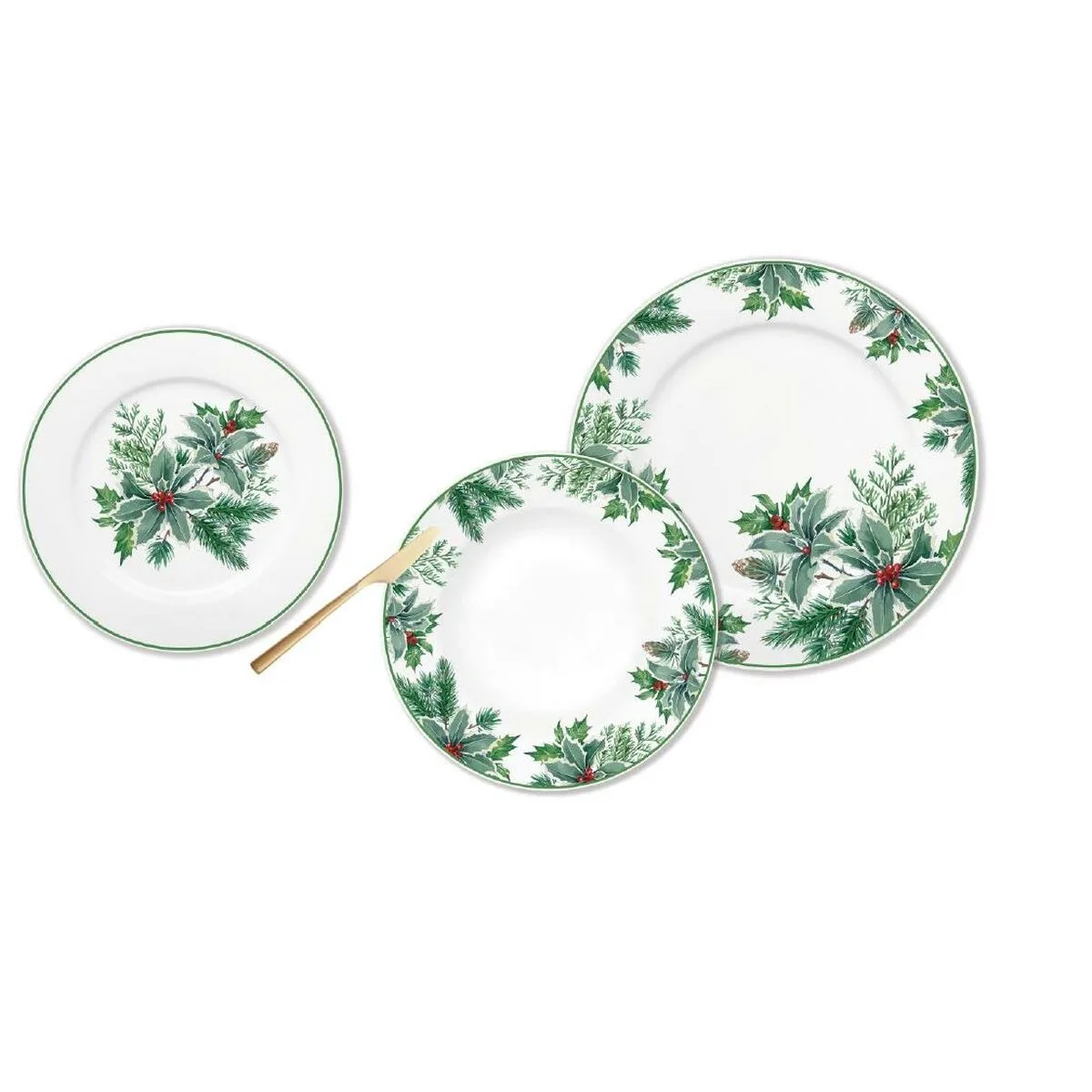 Assiettes dkd home decor blanc vert porcelaine feuille d une plante noel 27 x 27 x 2 cm 18 pieces s305237490. Diaytar Home : Créez l'atmosphère parfaite dans chaque pièce de votre maison.