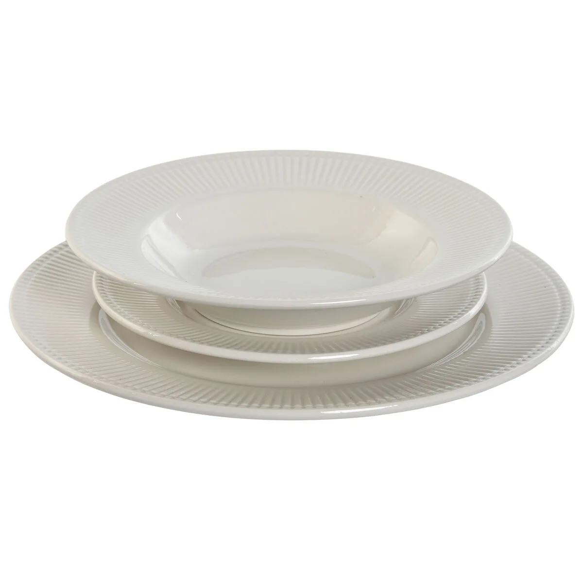 Assiettes home esprit blanc porcelaine rayures 27 x 27 x 2 cm 18 pieces s305818070. Diaytar ne stocke pas des produits, il collectionne des pièces uniques pour enrichir votre quotidien.