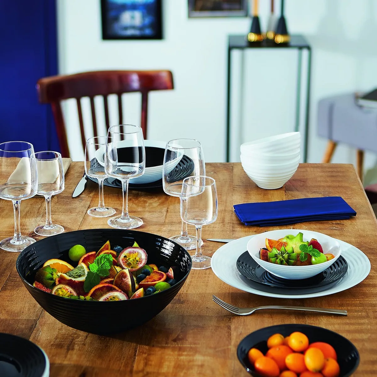 Assiettes luminarc 1900 blanc noir verre 18 pieces s270408961. L'art de vivre à la française s'exprime dans notre collection maison Diaytar.