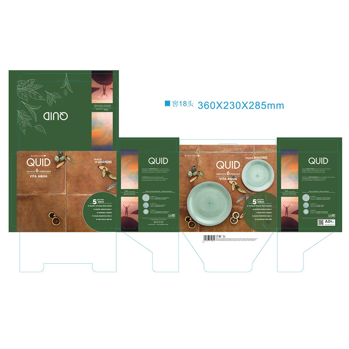 Assiettes quid vita aqua bleu ceramique 18 pieces s271219843. Style et élégance se conjuguent parfaitement dans notre rayon mode Diaytar.