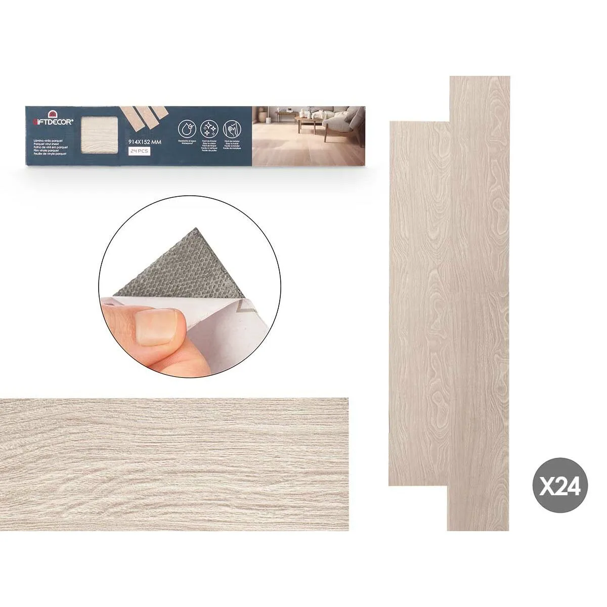 Autocollants parquet gris 24 unites s363297054. Transformez votre intérieur avec les produits déco Diaytar !