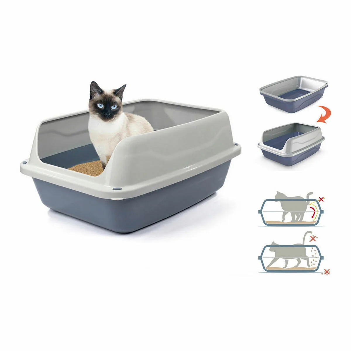 Bac a litiere pour chats georplast sonic plastique 44 5 x 34 x 18 5 cm 7 unites s222605434. La recette Diaytar : un tiers de design, un tiers d'innovation, un tiers de fonctionnalité. Le tout saupoudré de tendance.