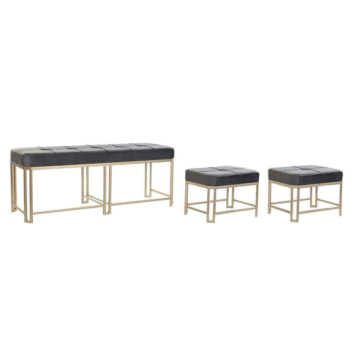 Banquette dkd home decor gris metal velours 120 x 40 x 47 cm s303386169. Nous sommes Diaytar, les architectes de votre espace de vie en ligne, meublé avec les meilleurs produits du moment