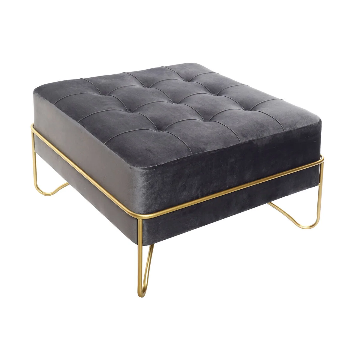 Banquette dkd home decor mousse gris dore metal polyester velours bois mdf 80 x 80 x 47 cm s302330648. Diaytar : Votre destination shopping en ligne pour découvrir les dernières tendances et produits généraux soigneusement sélectionnés