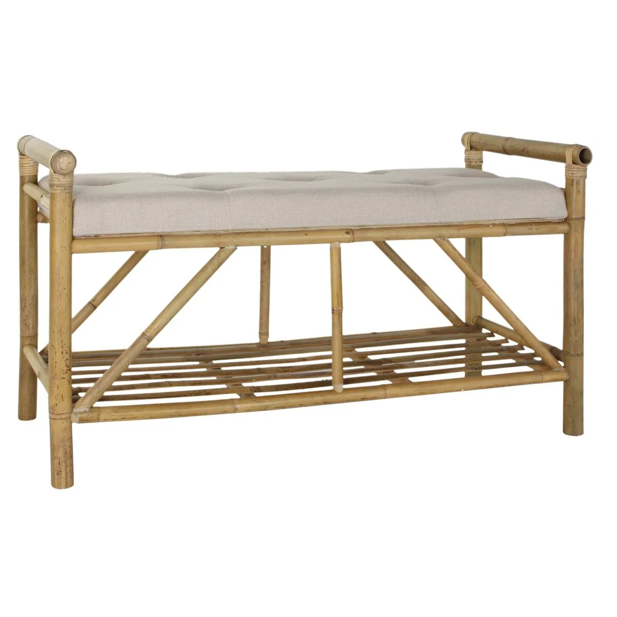 Banquette dkd home decor naturel beige marron coton bambou 100 x 44 x 55 cm s303302128. Diaytar ne suit pas les tendances, il les anticipe à travers sa sélection前瞻 de produits électroniques et généraux