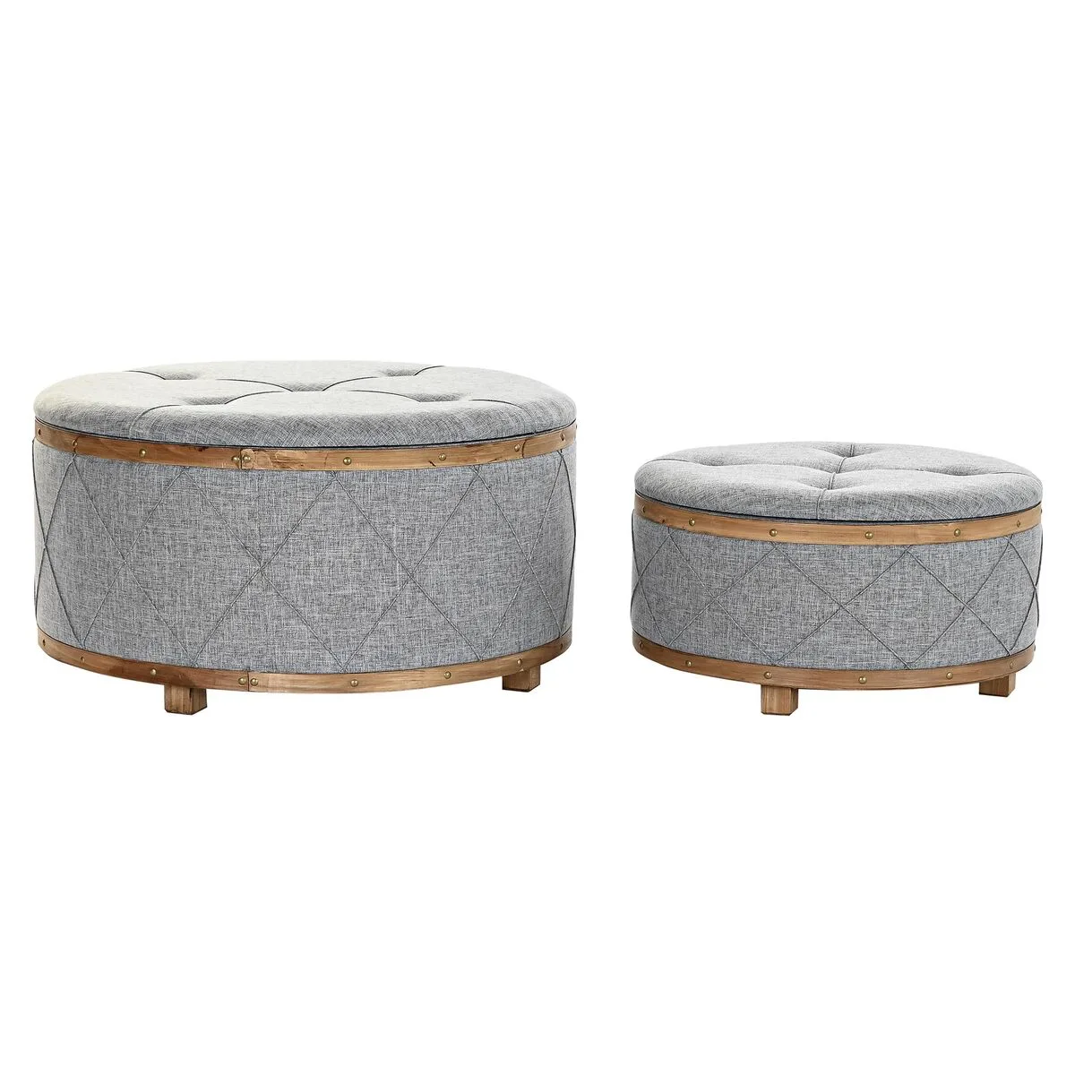 Banquette dkd home decor naturel bois polyester gris clair 80 x 80 x 43 cm s303387095. L'aventure Diaytar commence ici : parcourez un catalogue généraliste unique où la surprise et la qualité sont au rendez-vous
