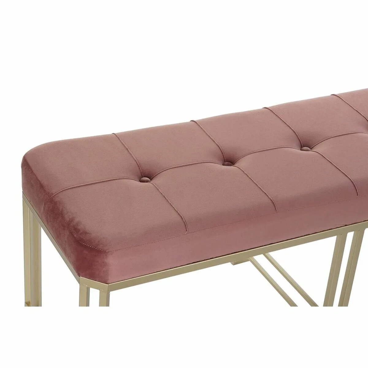 Banquette dkd home decor rose metal velours 120 x 40 x 46 cm s303386014. Découvrez la diversité Diaytar : une infinité de produits pour la maison, le travail, les loisirs, tous dans l'air du temps