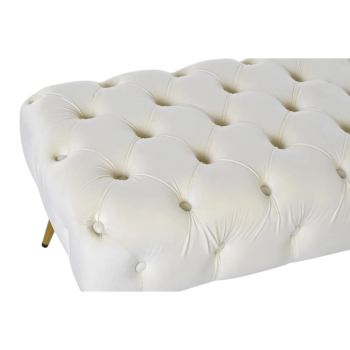 Banquette home esprit creme dore polyester metal 103 x 46 x 42 cm s306167282. Notre mission chez Diaytar : démocratiser l'accès aux produits extraordinaires, sans rogner sur le design ou la qualité.