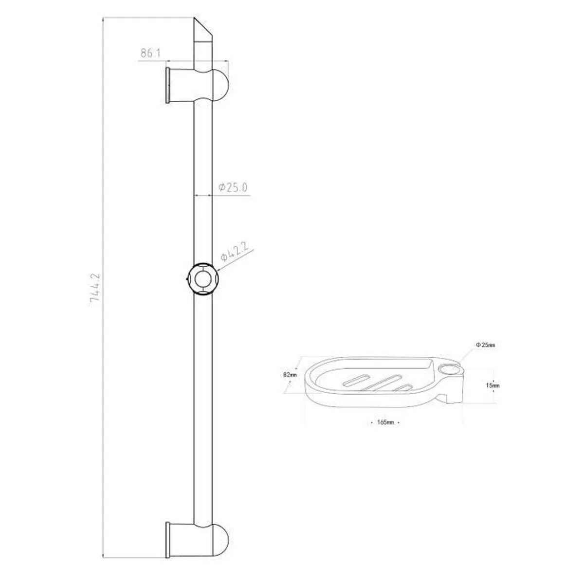 Barre de douche rousseau acier inoxydable 60 cm s714949180. L'excellence à portée de clic avec la boutique en ligne Diaytar.
