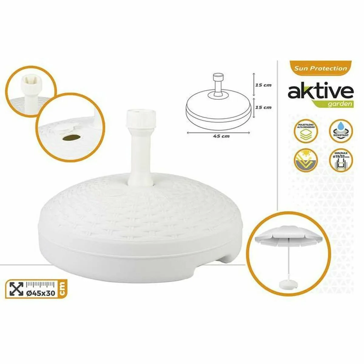 Base d appui aktive parasol blanc 45 x 30 cm s890496559. Bienvenue dans la famille Diaytar. Ici, on ne parle pas de clients, mais de co-créateurs d'un quotidien meilleur.