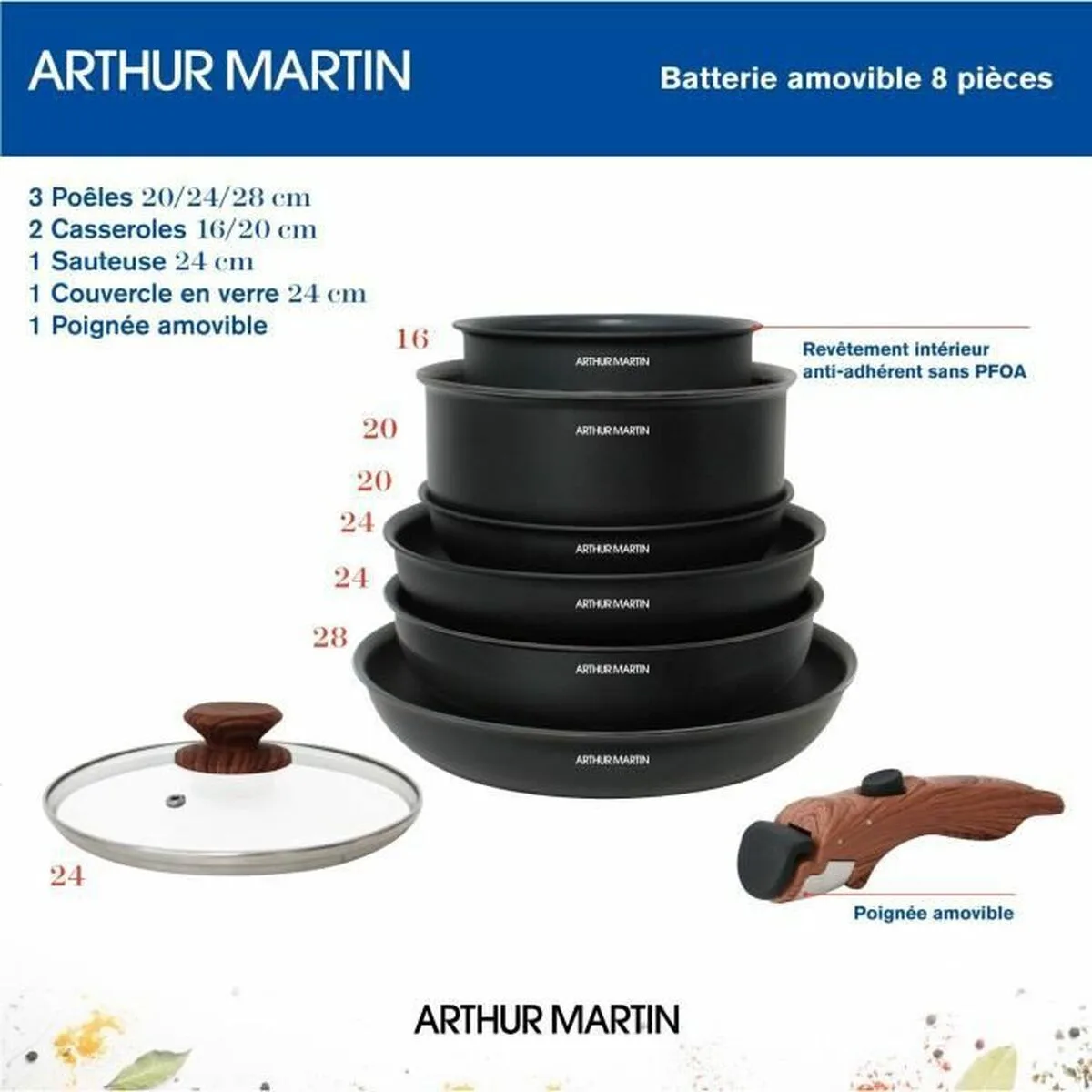 Batterie de cuisine arthur martin 8 pieces s718181131. Diaytar, c'est la garantie de tomber sur ce produit unique qui fera de votre quotidien une expérience extraordinaire