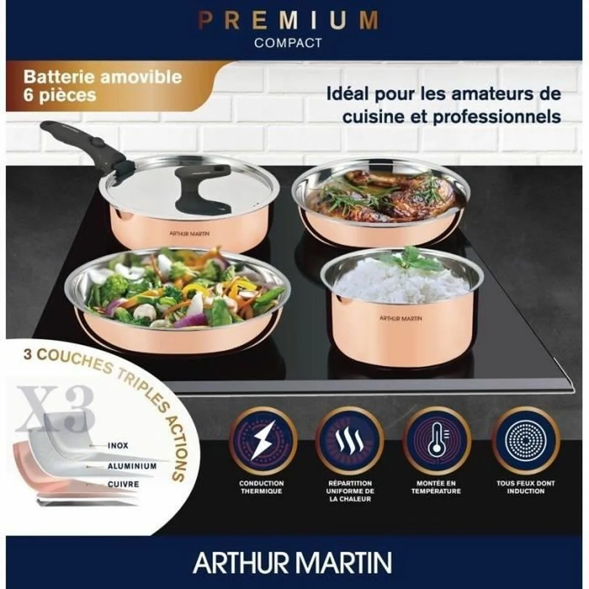 Batterie de cuisine arthur martin s7100296521. Diaytar, c'est l'assurance de produits qui durent, tant dans leur construction que dans leur style intemporel.
