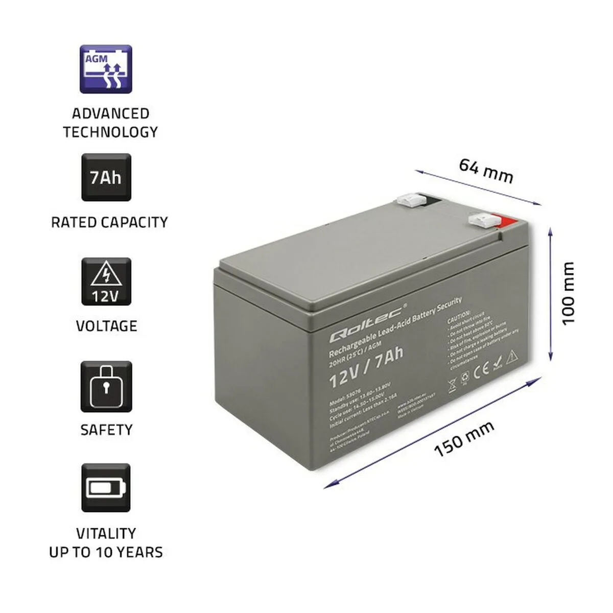 Batterie pour systeme d alimentation sans interruption qoltec 53076 7 ah 12 v s913026056. Explorez sans limite l'offre Diaytar : des milliers de produits pour satisfaire votre soif de nouveauté et de qualité