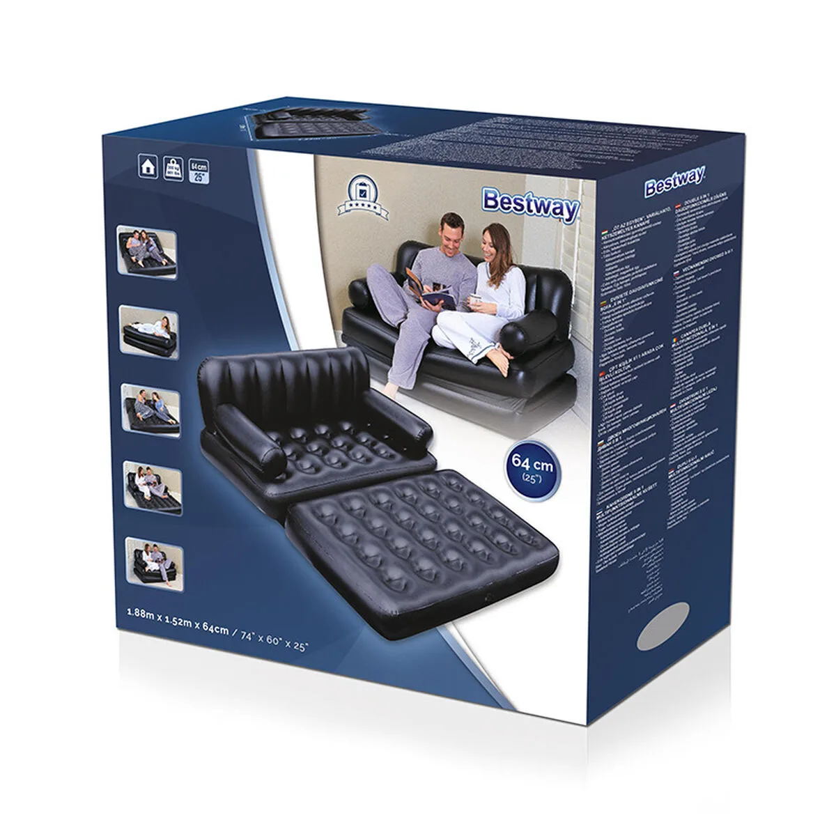 Bestway fauteuil gonflable 5 positions noir 188x152x64 cm interieur 75054 d140059989. La force de Diaytar : comprendre vos besoins et vos désirs pour vous proposer les produits les plus adaptés et les plus désirables