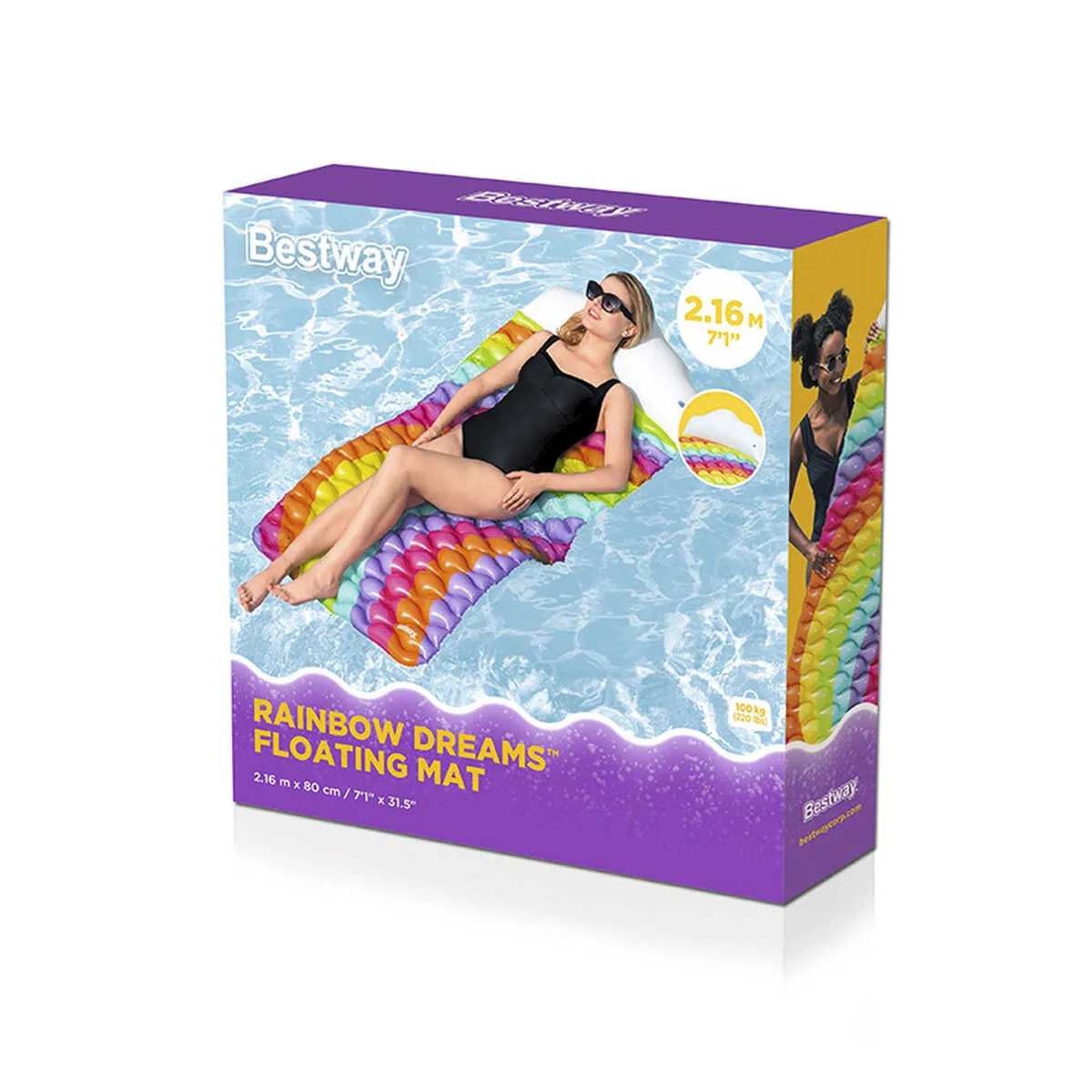 Bestway matelas gonflable arc en ciel 216x80 cm plage et piscine 44107 d140031986. Plongez dans l'univers Diaytar, votre référence pour des produits du quotidien, high-tech et déco, tous porteurs de tendances