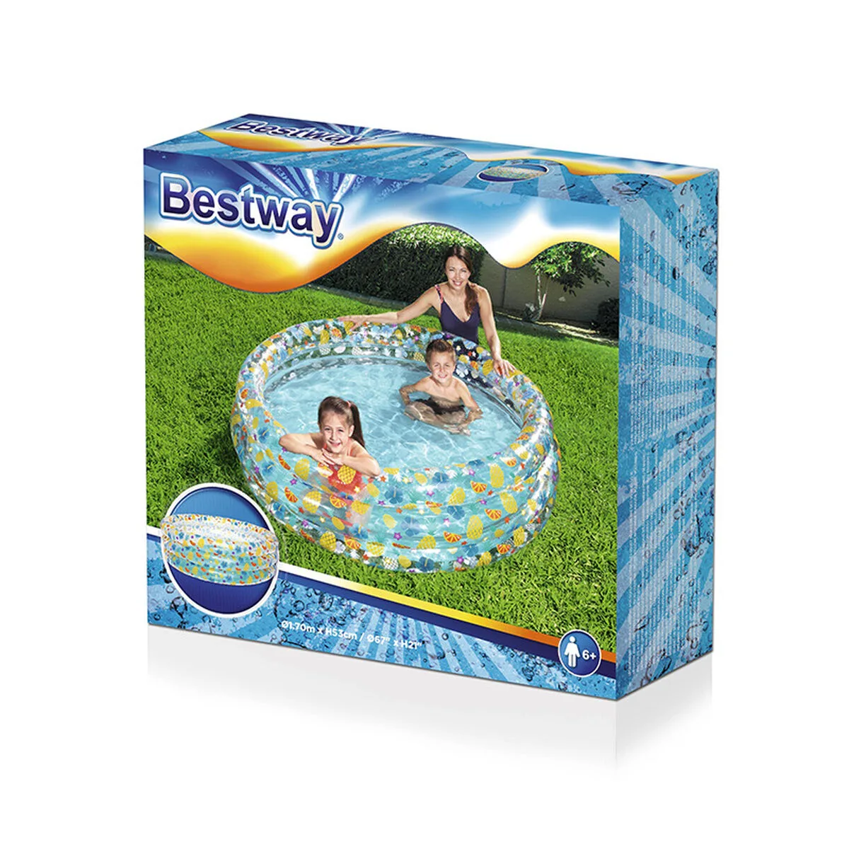 Bestway piscine gonflable 3 anneaux transparent tropical 170x53 cm 6 ans jardin 51048 d140033056. Bien plus qu'un site, Diaytar est un club. Le club de ceux qui savent reconnaître la valeur d'un produit exceptionnel.