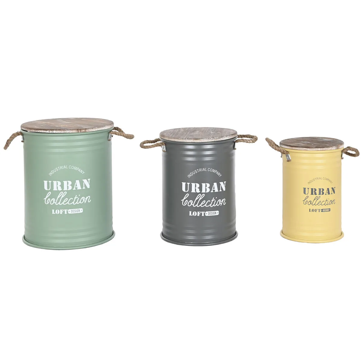 Bidon decoratif home esprit jaune vert gris brun fonce metal bois de paulownia vintage 38 x 38 x 48 cm 3 unites s305365716. Diaytar, c'est la boîte à outils de votre vie idéale. Des produits pour construire, embellir et optimiser votre quotidien.