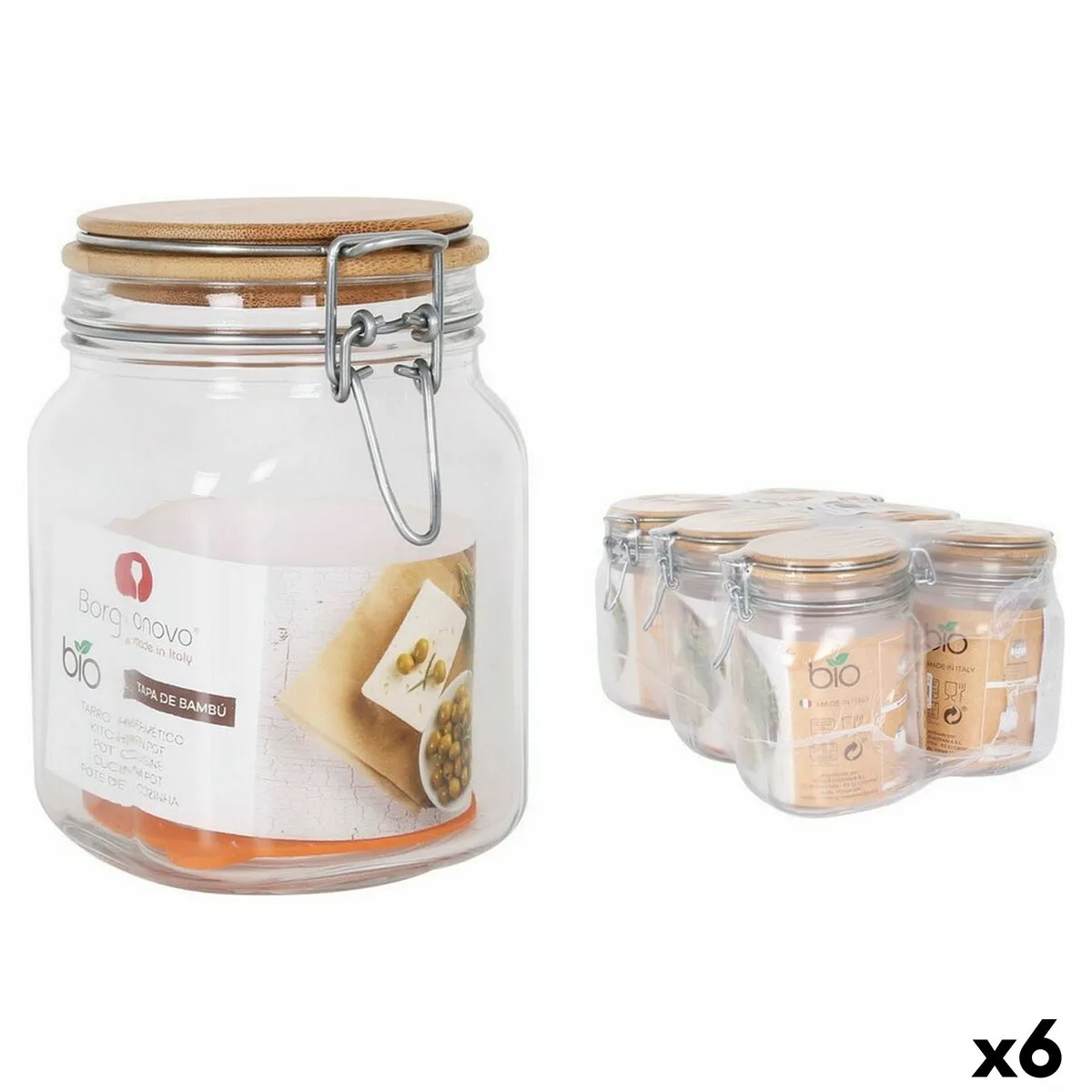 Bocal borgonovo primizie fermeture hermetique bambou 1l 10 5 x 10 5 x 15 5 cm 6 unites s222741749. Diaytar, le compagnon des esprits créatifs et exigeants en quête de produits généraux hors des sentiers battus