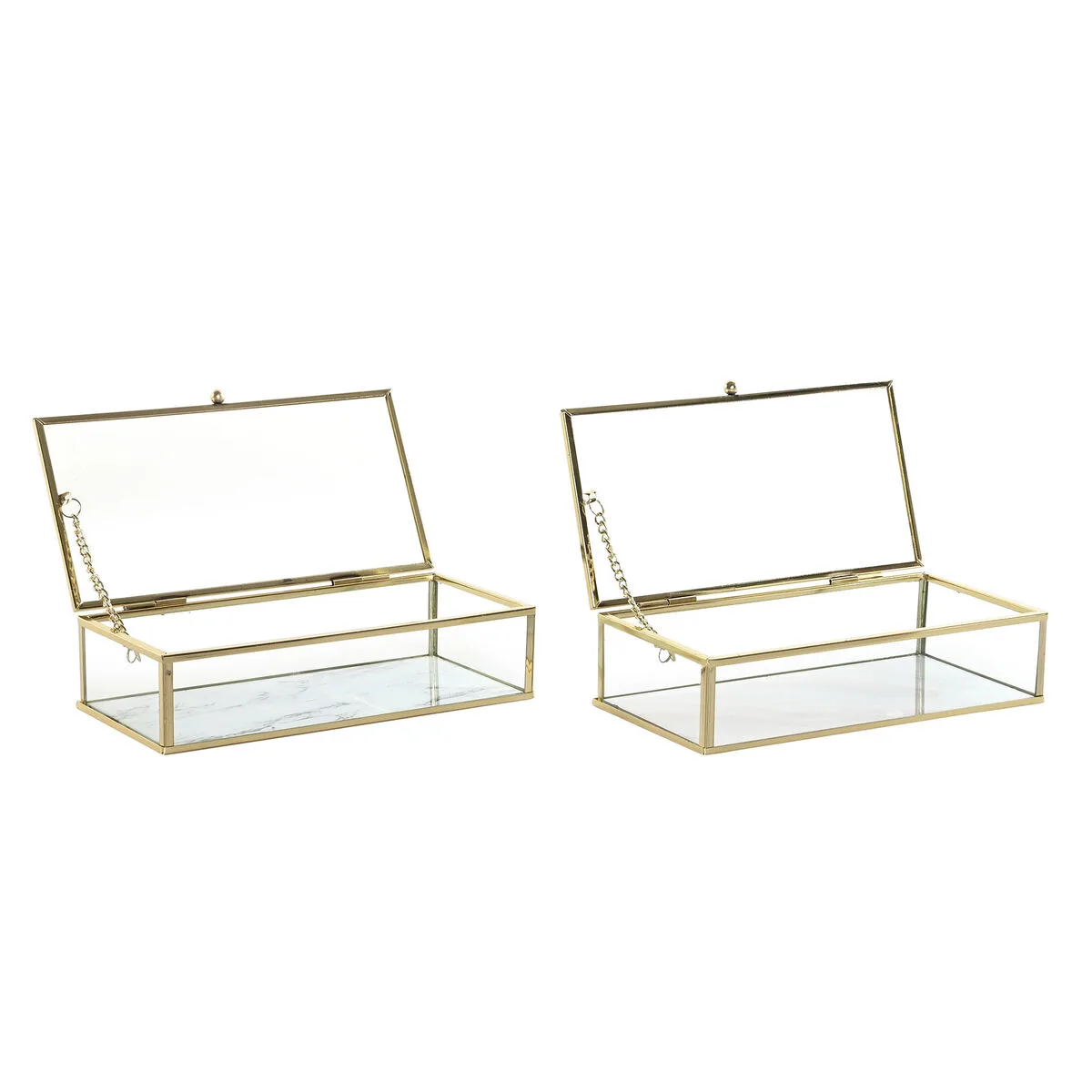 Boite a bijoux dkd home decor dore metal verre 20 x 11 x 5 cm 22 x 12 x 7 cm 2 unites s304352170. La recette Diaytar : un tiers de design, un tiers d'innovation, un tiers de fonctionnalité. Le tout saupoudré de tendance.