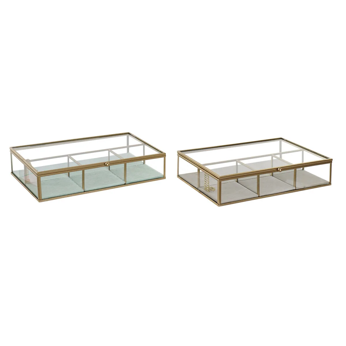 Boite a bijoux dkd home decor verre metal vert gris clair 27 x 15 x 5 5 cm 2 unites s303166546. Diaytar, c'est la fusion entre le meilleur de l'artisanat et le cutting-edge de la technologie, au service de votre quotidien.