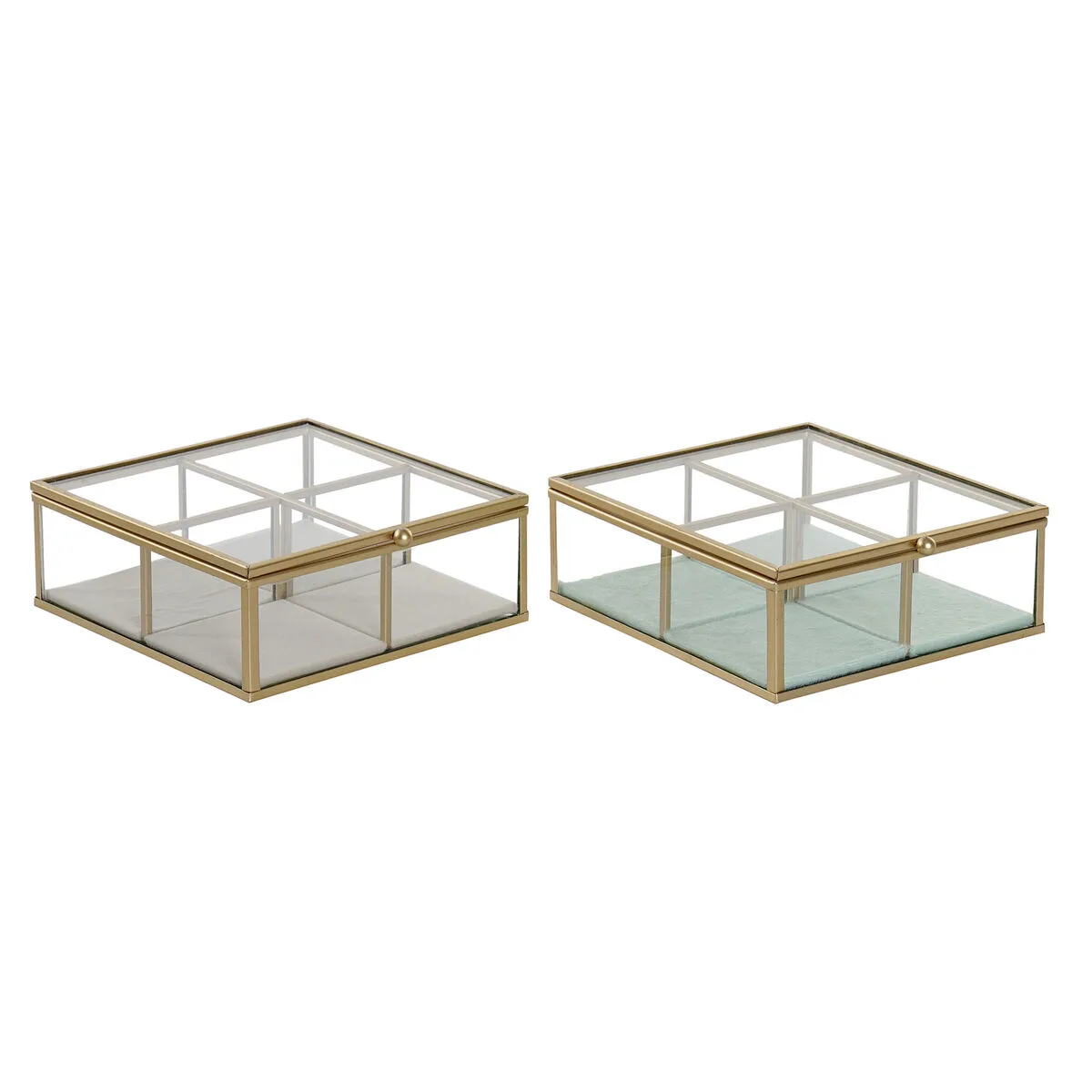 Boite a bijoux dkd home decor vert gris clair metal verre 15 x 15 x 5 5 cm 2 unites s303166671. Diaytar : là où le shopping devient une forme d'art. Curateur d'un quotidien plus beau et plus fonctionnel.