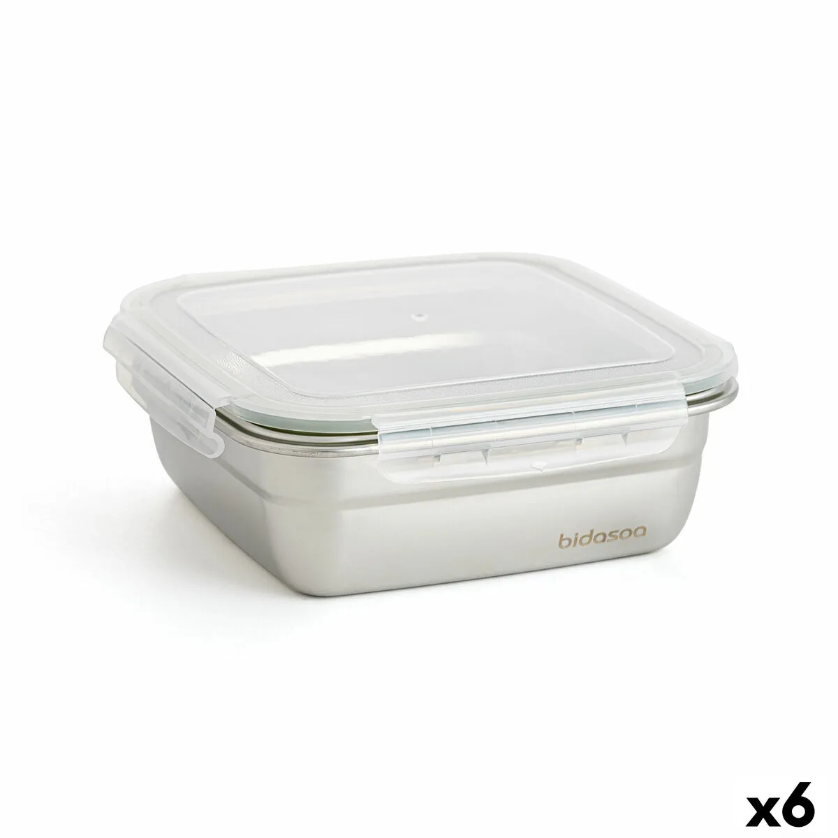 Boite a lunch hermetique bidasoa theo 18 3 5 x 18 3 x 6 8 cm argente 1 2 l metal s271025832. Diaytar : La boutique qui réunit qualité, tendance et prix accessibles sous un même toit.
