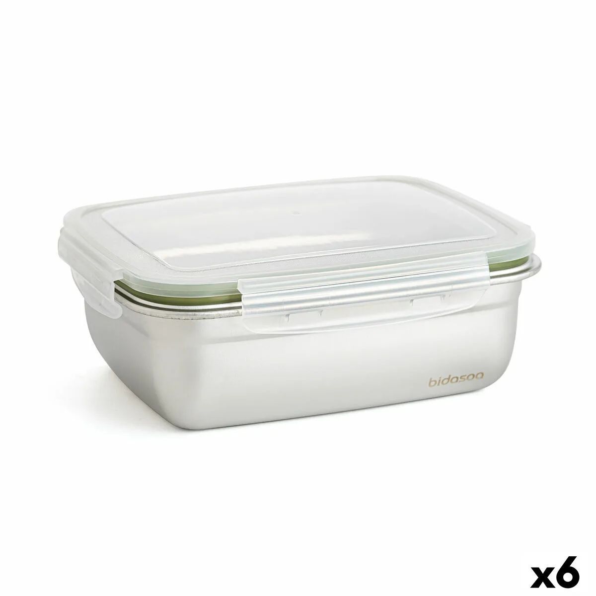 Boite a lunch hermetique bidasoa theo rectangulaire 1 8 l 23 x 18 x 8 cm metal 6 unites s271025218. Chez Diaytar, chaque détail compte pour votre satisfaction totale.
