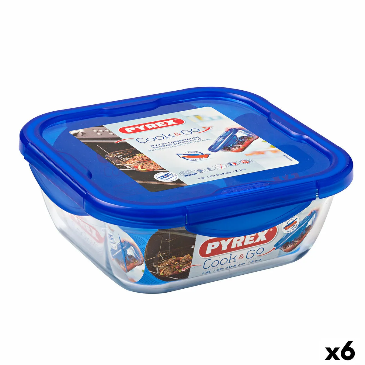 Boite a lunch hermetique pyrex cook go 21 x 21 x 9 cm bleu 1 9 l verre 6 unites s270698465. Plongez dans l'univers Diaytar, votre référence pour des produits du quotidien, high-tech et déco, tous porteurs de tendances