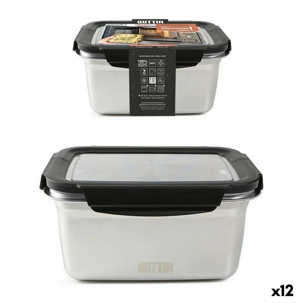 Boite a lunch hermetique quttin rectangulaire acier inoxydable argente acier 2 6 l 12 unites s223031556. Diaytar capitalise sur la diversité : notre force est de vous offrir un choix immense sans jamais sacrifier la qualité