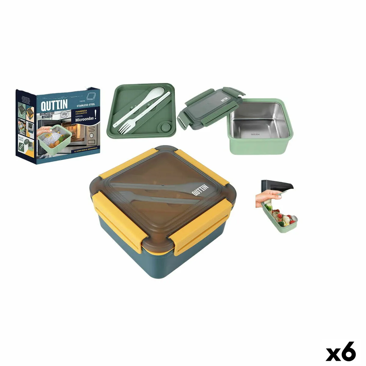 Boite a lunch quttin acier inoxydable 1 5 l 18 x 10 x 18 cm 6 unites s223032036. Diaytar, le compagnon des esprits créatifs et exigeants en quête de produits généraux hors des sentiers battus