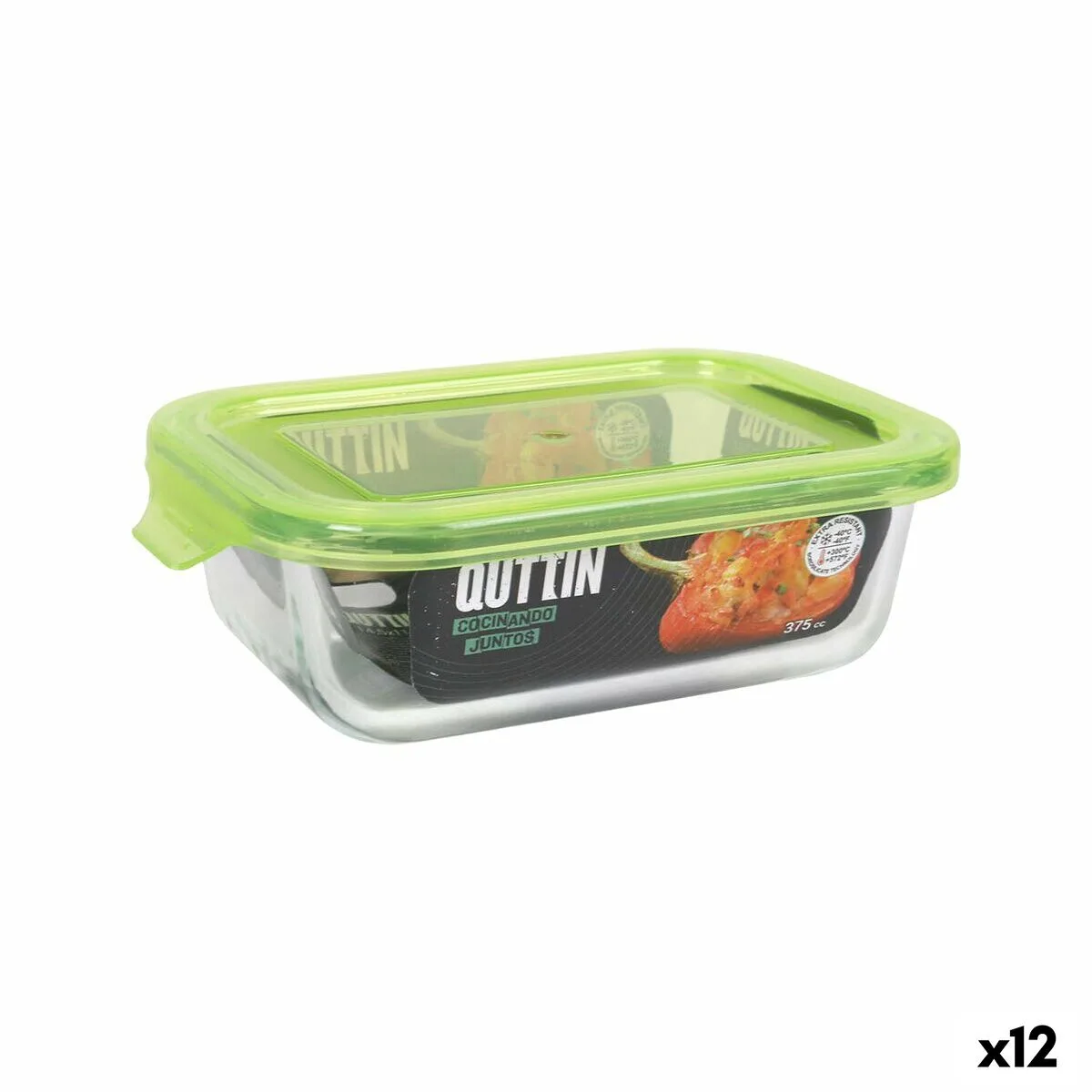 Boite a lunch quttin vert rectangulaire 375 ml 17 x 11 x 5 cm 12 unites s222692674. Du salon à la chambre, Diaytar habille votre intérieur avec élégance.