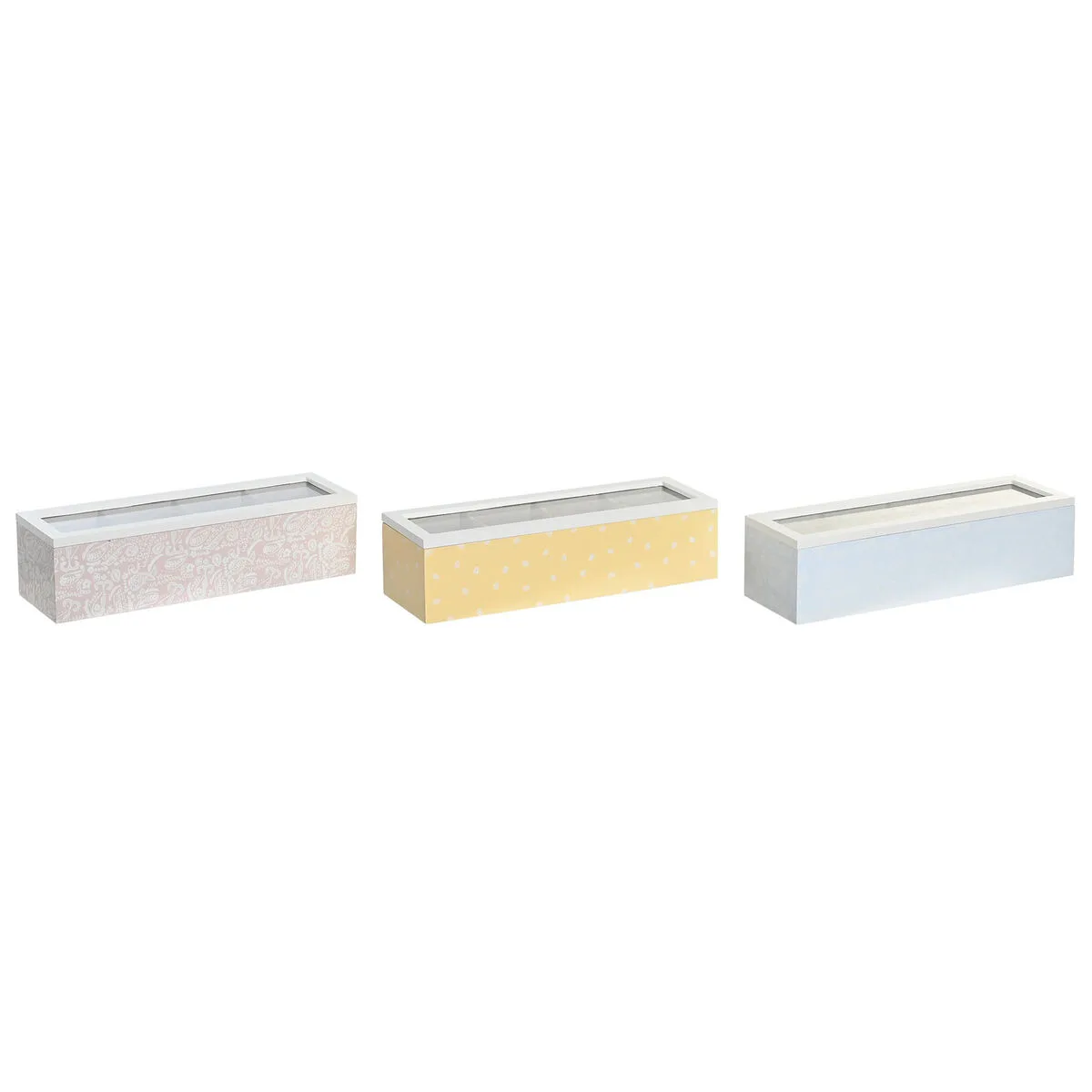 Boite pour infusions dkd home decor 30 x 9 x 8 cm verre bleu rose 3 pieces bois mdf s304462370. Nous avons voulu Diaytar comme une deuxième maison, remplie de produits qui vous ressemblent et vous facilitent la vie.
