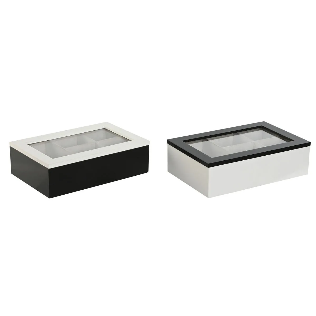 Boite pour infusions home esprit blanc noir metal verre bois mdf 23 x 15 x 6 5 cm 2 unites s305914771. Notre équipe chez Diaytar est votre équipe de choc, dévouée à débusquer les produits qui méritent votre attention.