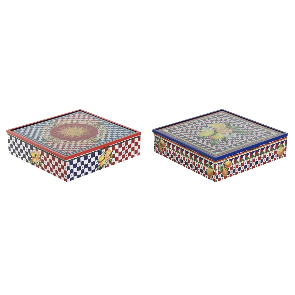 Boite pour infusions home esprit bleu rouge multicouleur metal verre bois mdf 24 x 24 x 6 5 cm 2 unites s305914610. Pour un quotidien optimisé et stylisé, faites confiance à Diaytar et son expertise en produits généraux et innovants