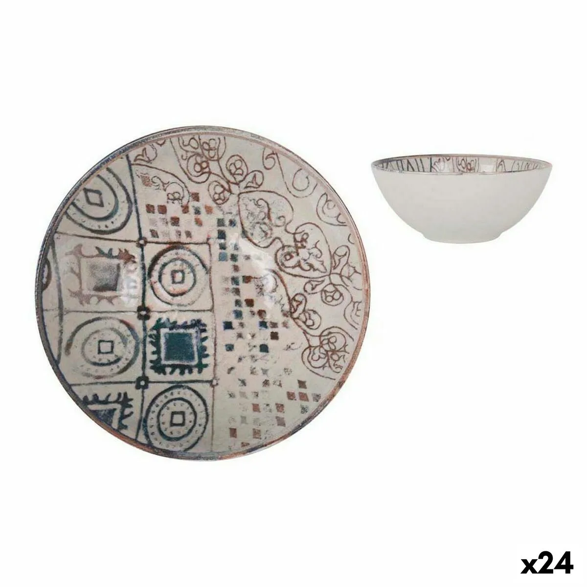 Bol la mediterranea grecia porcelaine bleu marron o 16 x 7 cm 24 unites s222630035. Diaytar réinvente votre quotidien avec des objets déco pleins de charme.