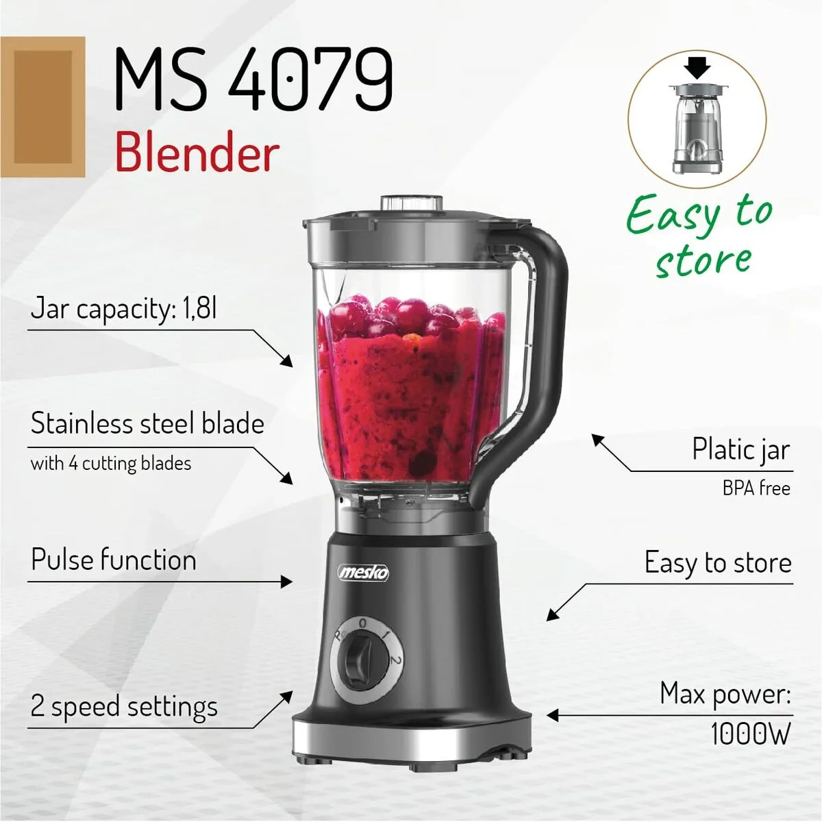 Bol mixeur adler noir 1000 w s910047647. Votre vie, simplifiée et stylisée par Diaytar et sa collection de produits essentiels et innovants