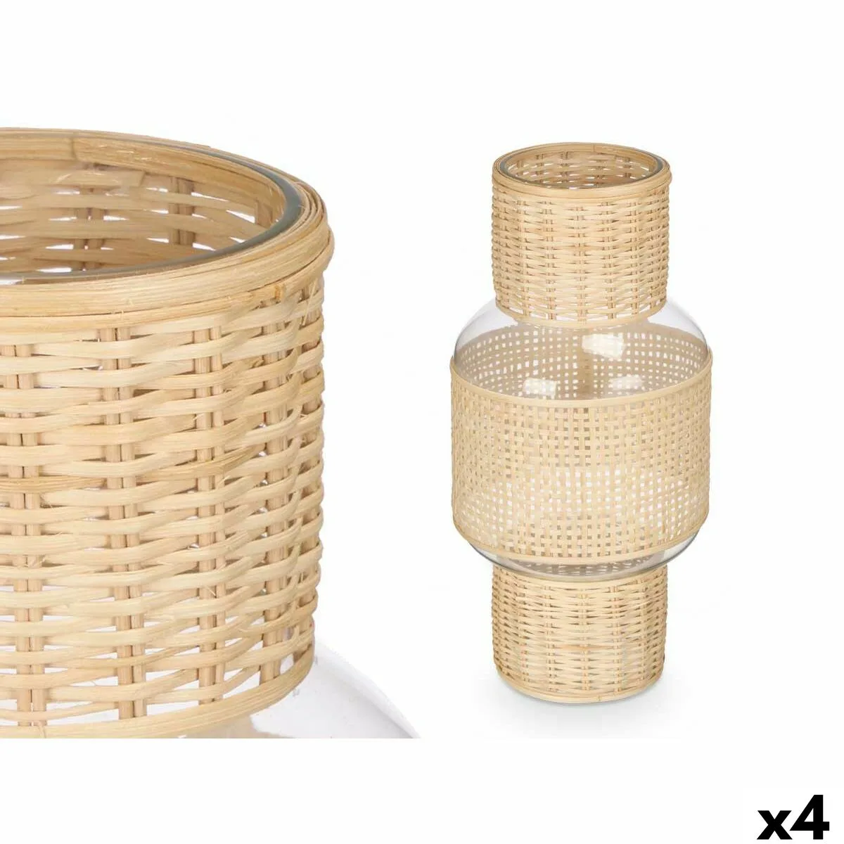 Bougeoir gift decor sg 29652 transparent naturel verre rotin 18 x 38 x 18 cm 4 unites s363320779. Explorez sans limite l'offre Diaytar : des milliers de produits pour satisfaire votre soif de nouveauté et de qualité