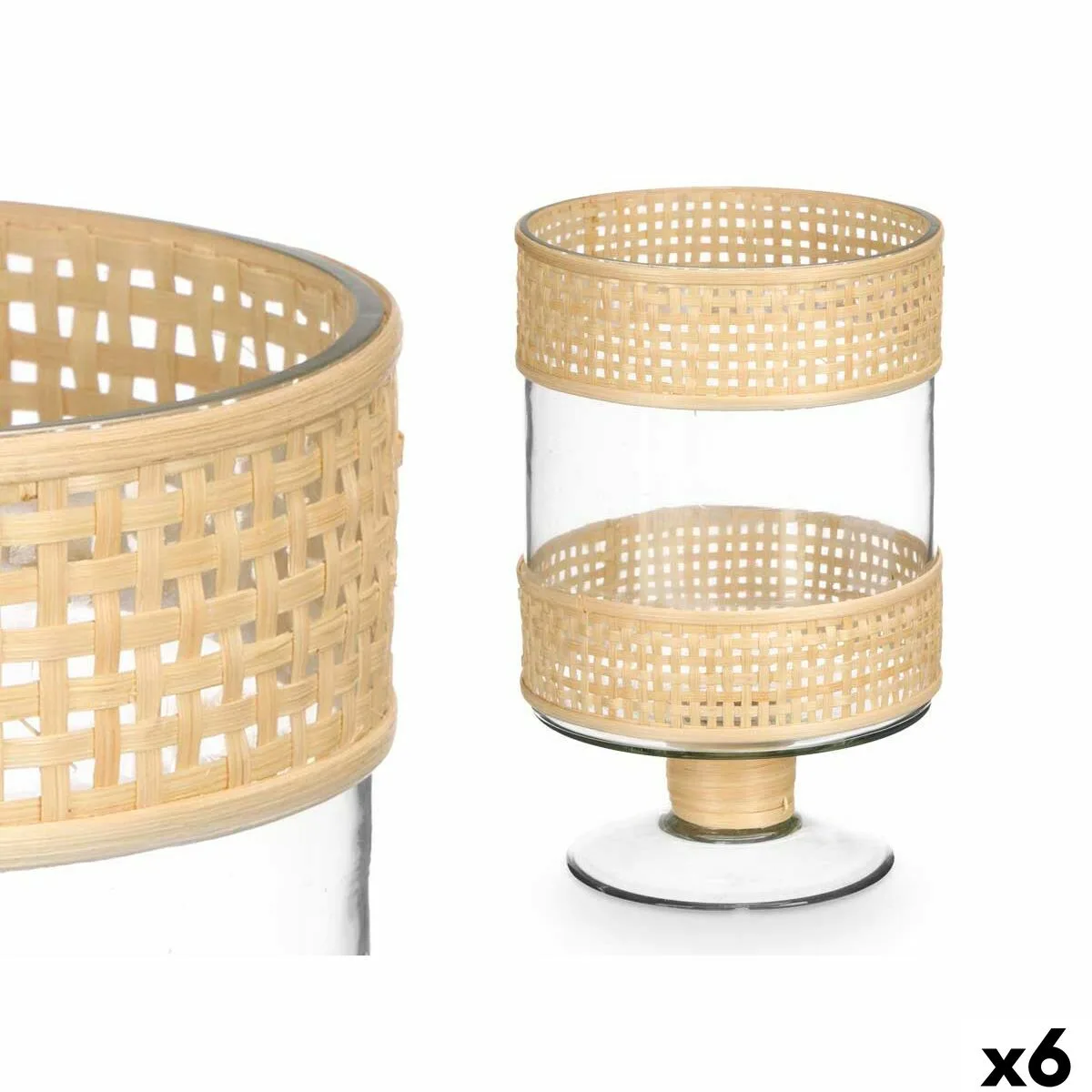Bougeoir gift decor sg 29684 transparent naturel verre rotin 15 5 x 24 x 15 5 cm 6 unites s363320348. Diaytar révolutionne votre expérience d'achat en ligne avec une curation unique de produits tendance, high-tech et lifestyle