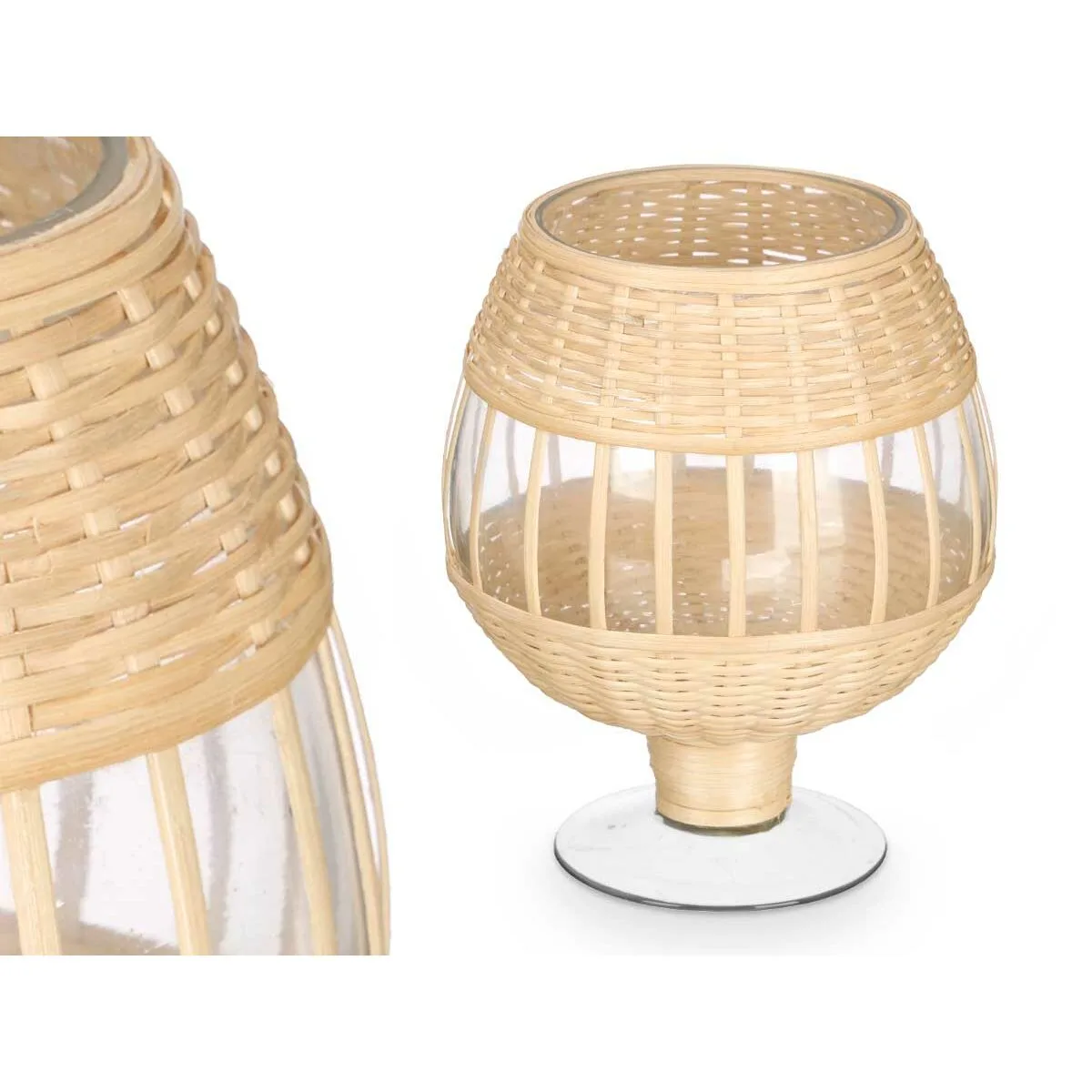 Bougeoir gift decor sg 30540 transparent naturel verre rotin 18 x 22 x 18 cm 6 unites s363320569. Les dernières tendances mode vous attendent chez Diaytar !