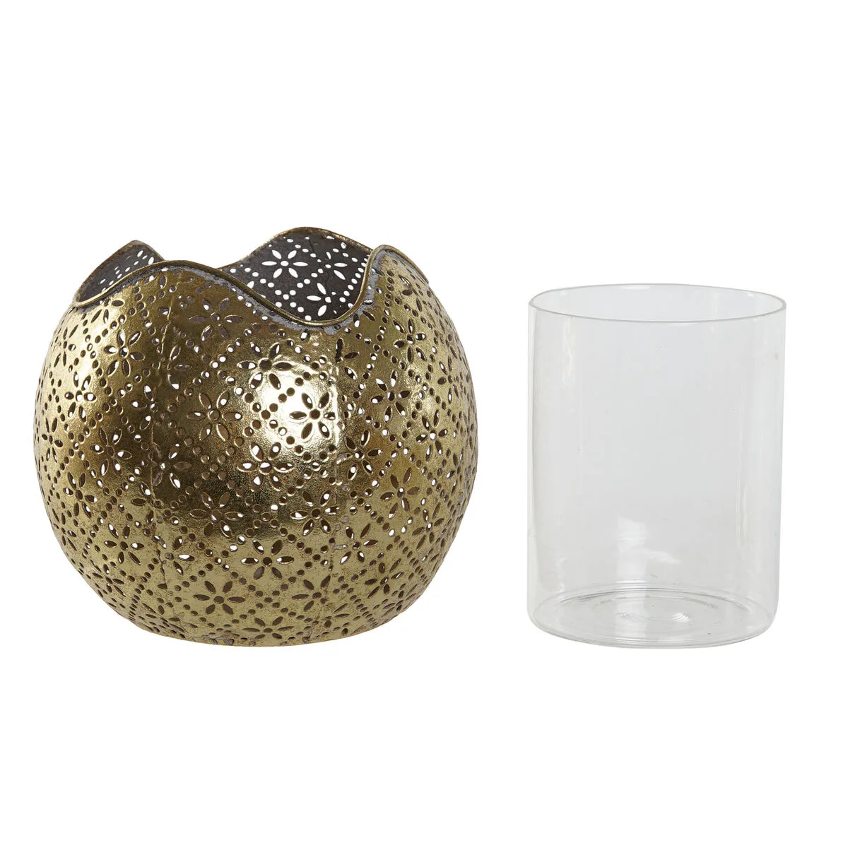Bougeoir home esprit dore metal verre 13 5 x 13 5 x 11 5 cm s305861516. Chez Diaytar, chaque détail compte pour votre satisfaction totale.